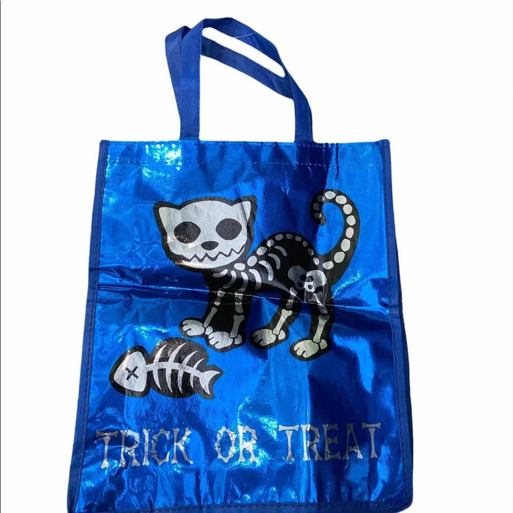 Kids blue trick or treat tote bag